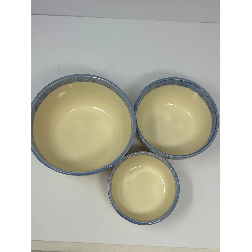 Vital Unit Ceramic Snowman Nesting Mixing Bowls Set Of 3 Christmas U0